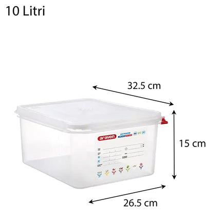 Contenitore Araven Gastronorm Per Alimenti Ermetico Doppia Guarnizione Apertura Semplice 32.5×26.5×15 cm Araven