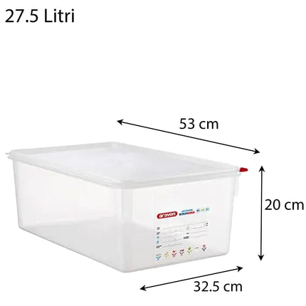 Contenitore Araven Gastronorm Per Alimenti Ermetico Doppia Guarnizione Apertura Semplice Araven