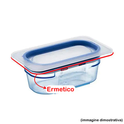 Coperchio Araven per Contenitori GN 1/9 cm 17,6x10,8x2h in Plastica BPA free, per Conservazione Alimentare