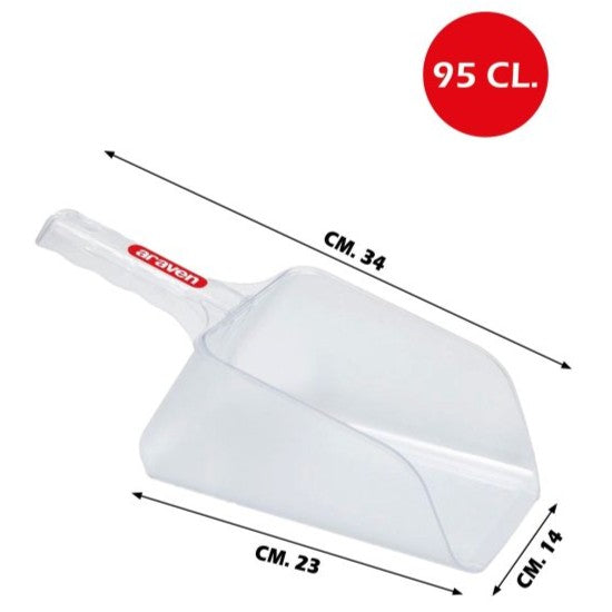 Sassola Plastica Trasparente in Diverse Misure per Uso Generale e Precisione 34x14 cm Araven