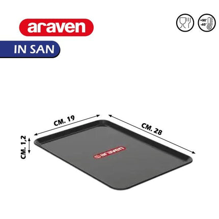 Vassoio in Plastica Alimentare per Esposizione, Conservazione, Buffet e Catering 28x19x1,2h Araven
