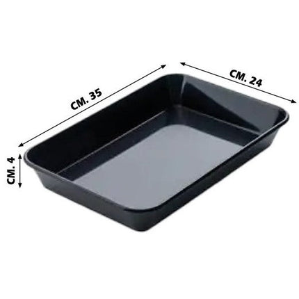 Vaschetta Rettangolare in Plastica Alta Qualità per Alimenti, Varie Misure Disponibili 25x24x4 cm Nero Araven
