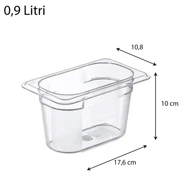 Contenitore Basic Food Box GN1/1 in Policarbonato Araven GastroNorm, Organizza e Conserva 0.9 L Araven