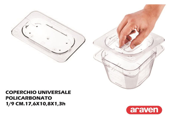 Coperchio Universal Lid Pc Gn Various Sizes for Food Containers Araven