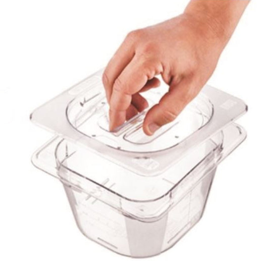 Araven Coperchio Universale in Policarbonato GN 1/6 – 1/3 – 1/2, Misure 17,6x16,2 / 32,5x17,6 / 32,5x26,5 cm, Resistente e Trasparente 1 Araven