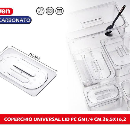 Coperchio Universal Lid Pc Gn Various Sizes for Food Containers