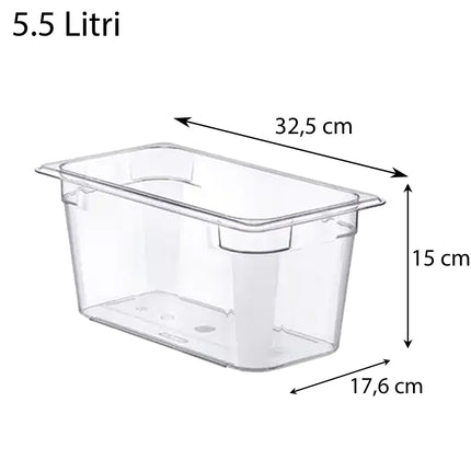Contenitore Basic Food Box GN1/1 in Policarbonato Araven GastroNorm, Organizza e Conserva 5.5 L Araven