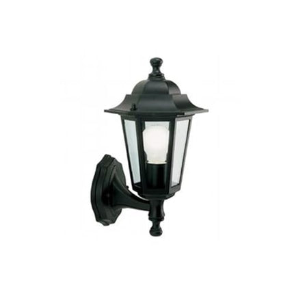 Applique In Alto Mini Esagonale Lampada Classica Da Esterno Nero