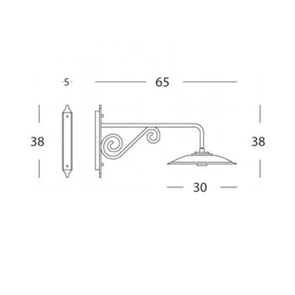 Applique In Basso Design Antico Lampada Da Parete In Metallo 109Cm