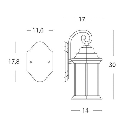 Applique In Basso Lampada A Lanterna Classica Da Parete Esterno Ruggine