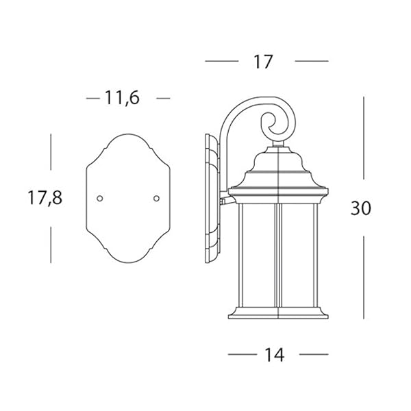 Applique In Basso Lampada A Lanterna Classica Da Parete Esterno Ruggine Sovil