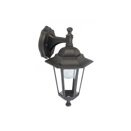Applique In Basso Mini Esagonale Lampada Classica Da Esterno Nero