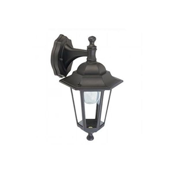 Applique In Basso Mini Esagonale Lampada Classica Da Esterno Nero