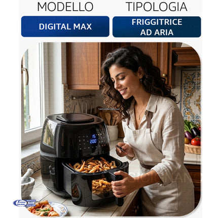 Friggitrice ad Aria 7,4L 1800W Digitale con 9 Programmi – Cottura Sana Senza Olio General Trade