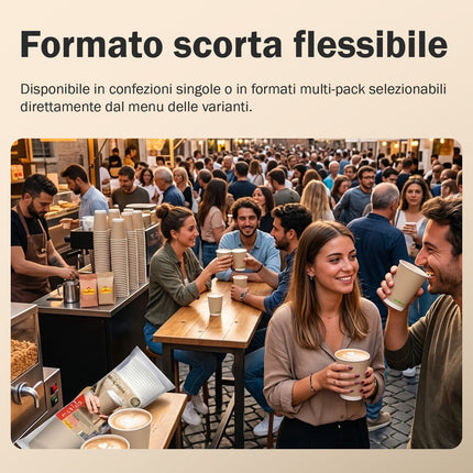 Bicchieri Carta Cappuccino 250ml Movida | Bio e Resistenti I CasaAmici