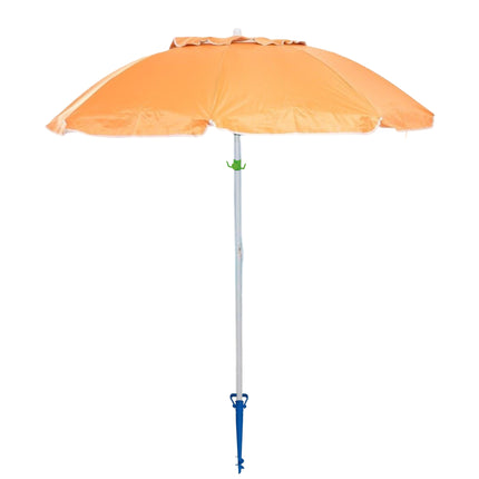 Kit Ombrellone Anti-UV Unicolor 200 cm + Picchetto e Gancio (Set Completo 3-in-1) Salmar
