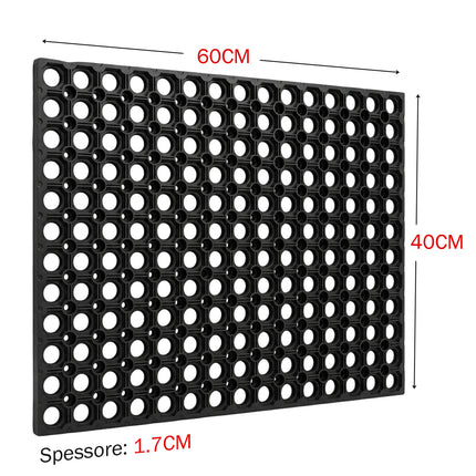 Zerbino Compos Esterno Gomma Drenante 40x60 Antiscivolo Resistente Intemperie Sicignano Casalinghi Sicignano