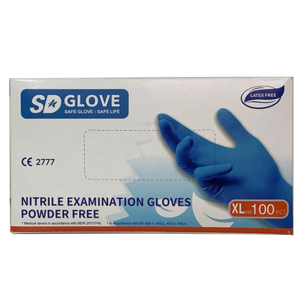 SD Glove Guanti in Nitrile Azzurro Premium - Medicali e per Alimenti (Senza Polvere) SD Glove