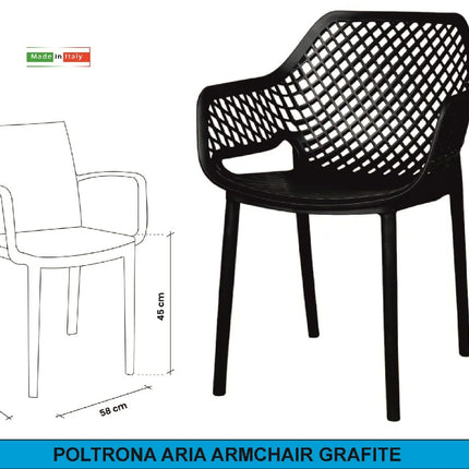 POLTRONA ARIA ARMCHAIR GRAFITE Bica