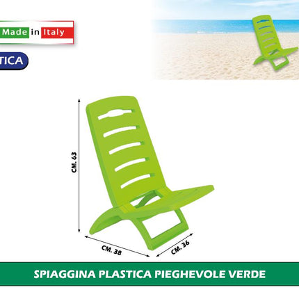 SPIAGGINA PLASTICA PIEGHEVOLE VERDE