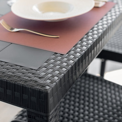 Bica Tavolo Dallas Effetto Rattan 80X80Cm Resistente Esterni