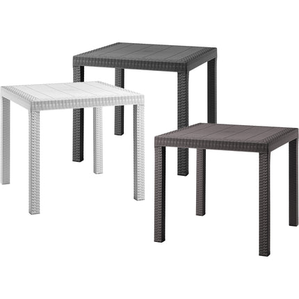 Bica Tavolo Dallas Effetto Rattan 80X80Cm Resistente Esterni