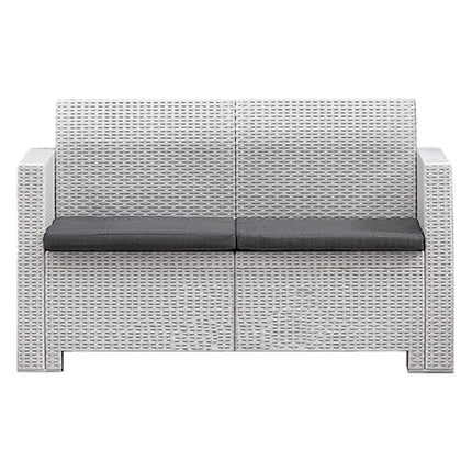 Bica Salotto Da Giardino Completo Nebraska Set Divano + Tavolino + 2 Poltrone Da Esterni Con Finitura Effetto Rattan