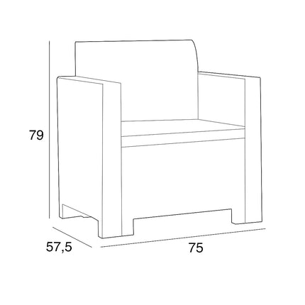 Bica Salotto Da Giardino Completo Nebraska Set Divano + Tavolino + 2 Poltrone Da Esterni Con Finitura Effetto Rattan Bica