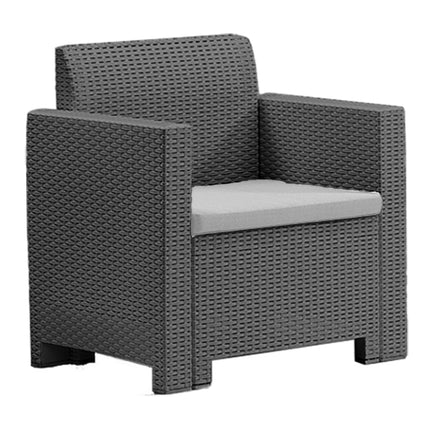 Bica Salotto Da Giardino Completo Nebraska Set Divano + Tavolino + 2 Poltrone Da Esterni Con Finitura Effetto Rattan