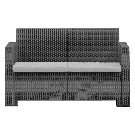 Bica Salotto Da Giardino Completo Nebraska Set Divano + Tavolino + 2 Poltrone Da Esterni Con Finitura Effetto Rattan