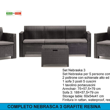 COMPLETO NEBRASCA 3 GRAFITE RESINA Bica
