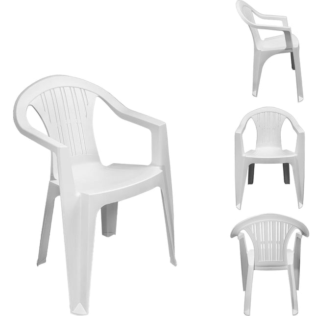 Set 6 Poltrone Ratak con Tavolo Rettangolare Ovale Cayman in Polipropilene Impilabile Facile da Montare Made in Italy - Completo Verde/Bianco Casalinghi Sicignano