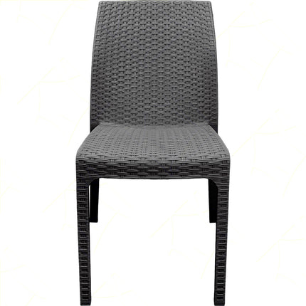 Bica Sedia Da Giardino Virginia Poltrona Senza Braccioli Rattan Per Esterni In Polipropilene Antracite 47X59X86H Cm