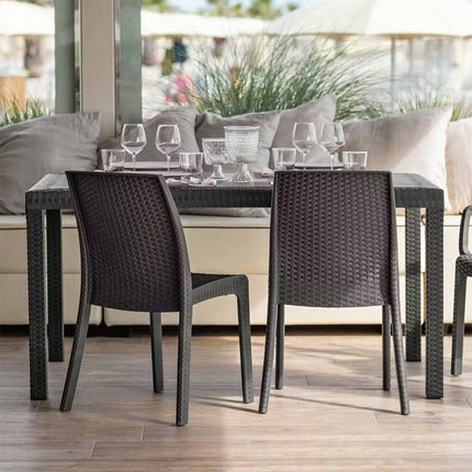 Bica Sedia Da Giardino Virginia Poltrona Senza Braccioli Rattan Per Esterni In Polipropilene Antracite 47X59X86H Cm