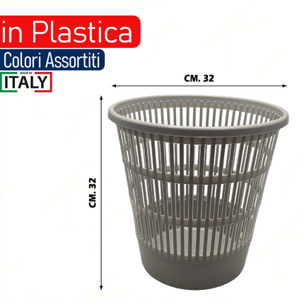 Cestino Gettacarta In Plastica Resistente - Diametro 32 Cm, Colori Assortiti, Design Versatile Per Casa E Ufficio Bronzo