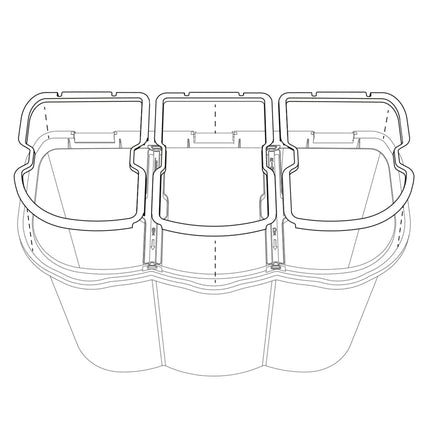 Belli & Forti Pattumiera Differenziata 3 Scomparti Unica – 80L – Raccolta Rifiuti Con Etichette E Separatori Belli & Forti