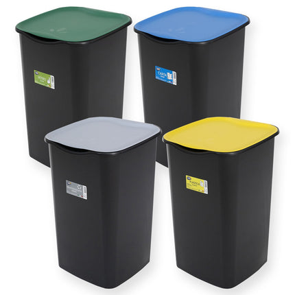 Belli & Forti Pattumiera Riciclo 50 Lt Per Raccolta Indifferenziata Con Coperchio, 37,5X36X53,5H Cm