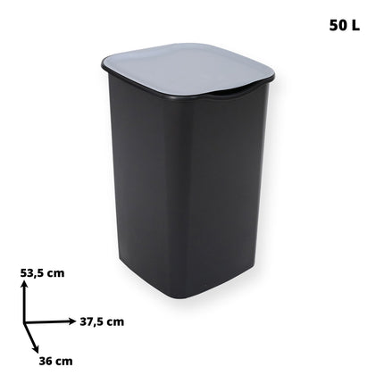 Belli & Forti Pattumiera Riciclo 50 Lt Per Raccolta Indifferenziata Con Coperchio, 37,5X36X53,5H Cm