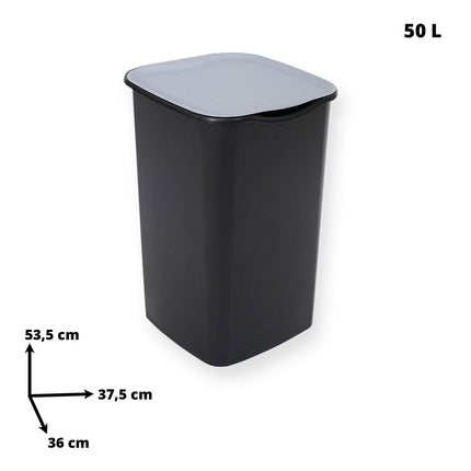 Belli & Forti Pattumiera Riciclo 50 Lt Per Raccolta Indifferenziata Con Coperchio, 37,5X36X53,5H Cm