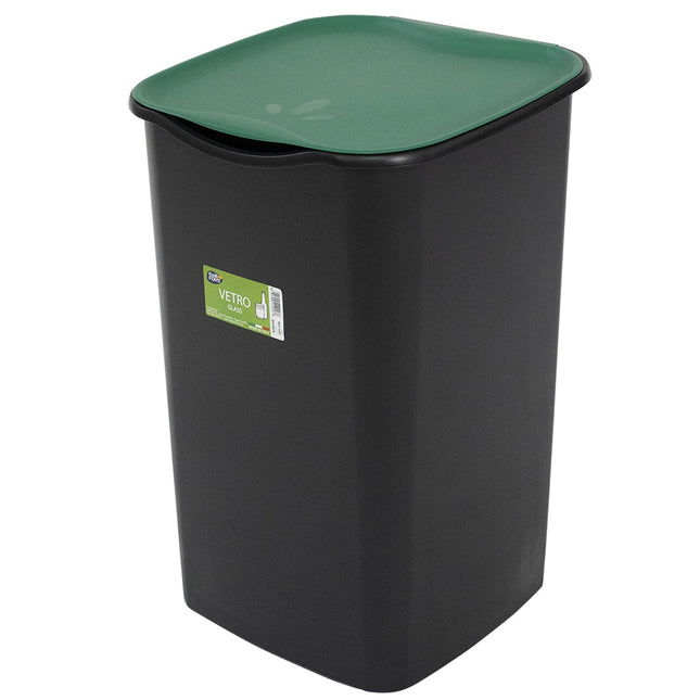 Belli & Forti Pattumiera Riciclo 50 Lt Per Raccolta Indifferenziata Con Coperchio, 37,5X36X53,5H Cm Verde Belli & Forti