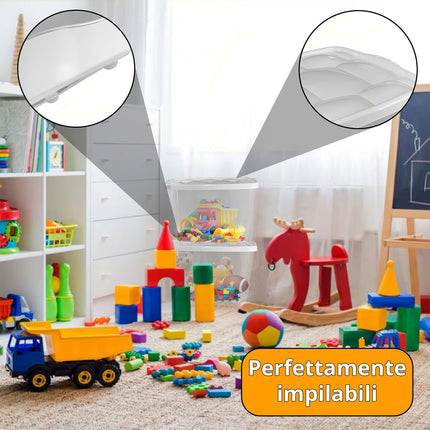 Salvaspazio Storage Box con Coperchio Varie Dimensioni Colori Assortiti