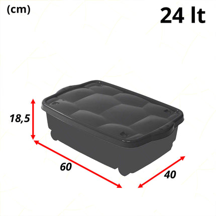 Belli & Forti Contenitore Con Coperchio Salvaspazio In Pvc Con Ruote 40X60X18,5 Colori Assortiti