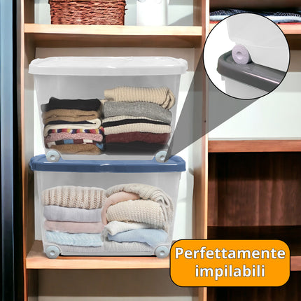 Salvaspazio Storage Box con Coperchio Varie Dimensioni Colori Assortiti