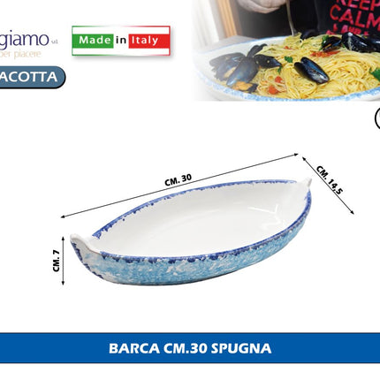 Pirofila Barca Terracotta Benegiamo Piatto Portata Pesce Forno Made in Italy
