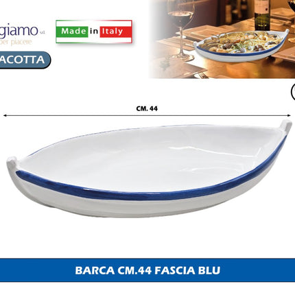 Pirofila Barca Terracotta Benegiamo Piatto Portata Pesce Forno Made in Italy