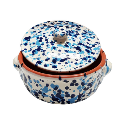 Casseruola in Terracotta con Coperchio Made in Italy - Linea Familia per Cucina Sana - Adatta a Forno e Gas Benegiamo