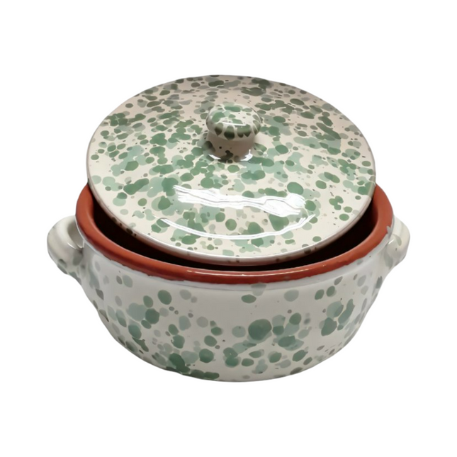 Casseruola in Terracotta con Coperchio Made in Italy - Linea Familia per Cucina Sana - Adatta a Forno e Gas Benegiamo