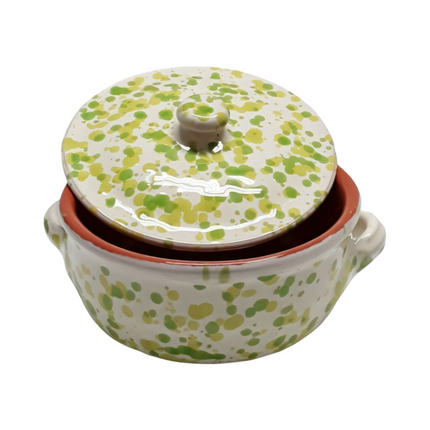 Casseruola in Terracotta con Coperchio Made in Italy - Linea Familia per Cucina Sana - Adatta a Forno e Gas Benegiamo