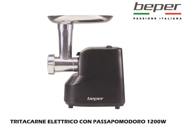 Beper TRITACARNE ELETTRICO CON PASSAPOMODORO 1200W Beper
