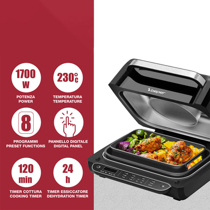 Barbecue Ad Aria Multifunzione Cucinotto 1700W Beper